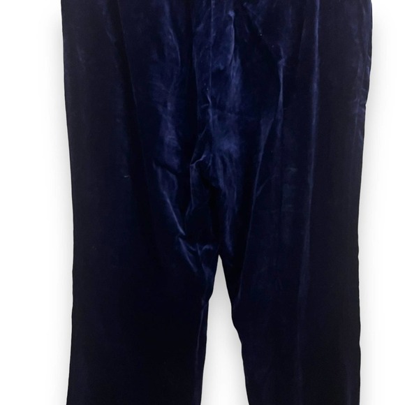 Velvet Pants Womens Large Blue Wide Leg High Rise Trouser Vintage Whimsigoth - Picture 10 of 12